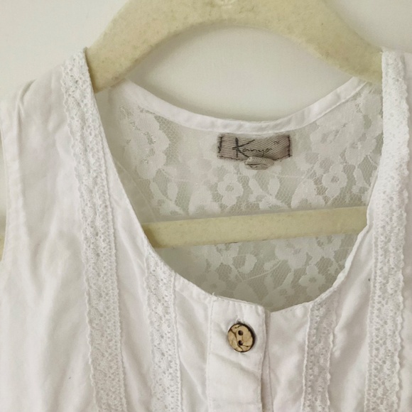 Girl Clothes Sizes 7/8 White Top Peasant Summer Floral Tank Dress Sleeveless - Picture 5 of 14